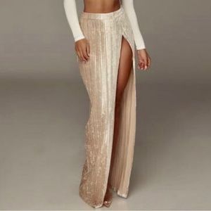 JLUXLABEL Maxi High Slit Skirt